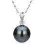La Regis Jewelry Black Freshwater Cultured Pearl Pendant Necklace 14K Gold Stud Earrings (G-H, SI1-SI2) - Choice of Pearl Sizes La Regis Jewelry Black Freshwater Cultured Pearl Pendant Necklace 14K Gold Stud Earrings (G-H, SI1-SI2) - Choice of Pearl Sizes