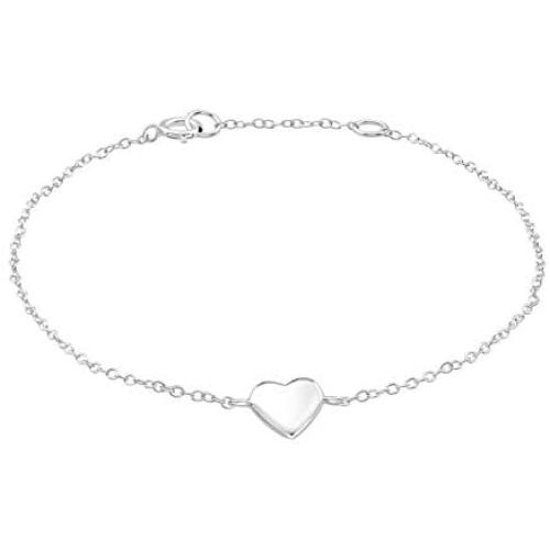 AUBE JEWELRY Hypoallergenic 925 Sterling Silver Cute Dainty Heart Bracelet for Women