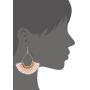 Big Tear Drop Dangle with Chain & Crystal Trimmings, Fan Shape Tassel Statement Earrings