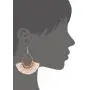 Big Tear Drop Dangle with Chain & Crystal Trimmings, Fan Shape Tassel Statement Earrings