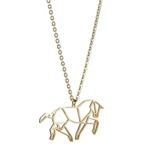 La Menagerie Horse Gold Origami Jewelry & Gold Geometric Necklace – 18 Karat Plated Gold Necklace & Horse Necklaces for Women – Horse Necklace for Girls & Origami Necklace La Menagerie Horse Gold Origami Jewelry & Gold Geometric Necklace – 18 Karat Plated Gold Necklace & Horse Necklaces for Women – Horse Necklace for Girls & Origami Necklace