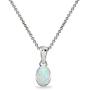 Sterling Silver Genuine or Synthetic Gemstone 8x6mm Oval Bezel-Set Dainty Pendant Necklace Sterling Silver Genuine or Synthetic Gemstone 8x6mm Oval Bezel-Set Dainty Pendant Necklace