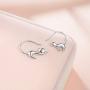 Cat Dangle Earrings 925 Sterling Silver Pull Through Animal Cat Hoop Earrings for Women Christmas Gifts(Cat earrings 1)