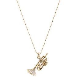 chelseachicNYC Crystal Dainty Jazz Trumpet Necklace