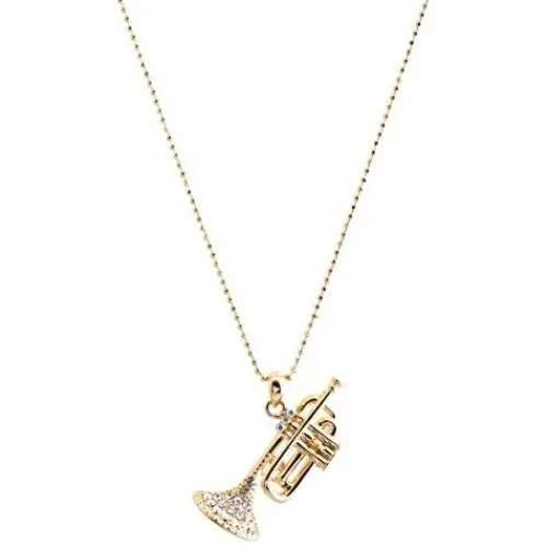 chelseachicNYC Crystal Dainty Jazz Trumpet Necklace chelseachicNYC Crystal Dainty Jazz Trumpet Necklace