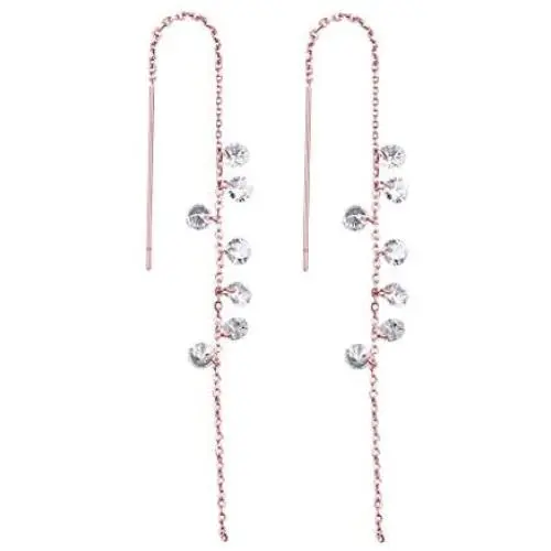 SLUYNZ 925 Sterling Silver Sparkling CZ Droplet Dangle Earrings for Women Teen Girls Elegant Long Threader Earrings