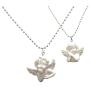2pcs Cute Cupid Angel Pendant Stainless Steel Necklace, Long Chain Baby Shaped Jewelry Sweetheart for Women Man Friendship Girl Gifts