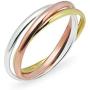 925 Sterling Silver Triple Interlocked Rolling High Polish Ring | Rose & Yellow Gold Flashed | Full & Half Sizes 5-14