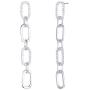 Pori Jewelers .925 Sterling Silver Alternating CZ Paperclip Earrings - Available in Silver or Yellow Color