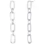 Pori Jewelers .925 Sterling Silver Alternating CZ Paperclip Earrings - Available in Silver or Yellow Color