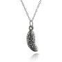 FashionJunkie4Life Sterling Silver Small 3D Pickle or Cucumber Charm Necklace 18'' Cable Chain