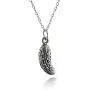 FashionJunkie4Life Sterling Silver Small 3D Pickle or Cucumber Charm Necklace 18'' Cable Chain