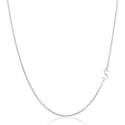 Deidreamers Sterling Silver Side Mini Initial Necklace
