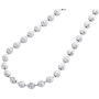 Real 10K White Gold Bead Moon Cut Link Solid Chain Necklace 5mm | 24-30 inches