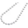 Real 10K White Gold Bead Moon Cut Link Solid Chain Necklace 5mm | 24-30 inches