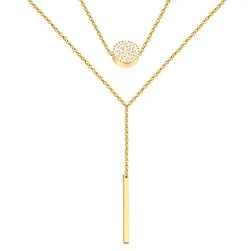 Ldurian Layered Necklace, Set of 2, Choker Chain with Disc Y Bar Pendant, Layering Drop Lariat for Women, Dainty Minimalist Jewelry (14K Gold Plated) Ldurian Layered Necklace, Set of 2, Choker Chain with Disc Y Bar Pendant, Layering Drop Lariat for Women, Dainty Minimalist Jewelry (14K Gold Plated)