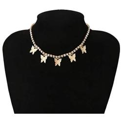 MJartoria Butterfly Choker Necklace Jewelry Gifts for Women Teen Girls Chain Butterfly Pendant Necklace Collar for Women Ladies Girls