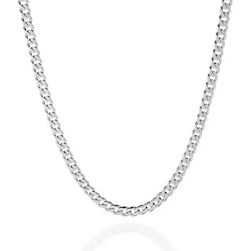 Quadri - Cuban Link Chain in Sterling Silver Solid Italian Jewelry 5mm Diamond Cut Necklace for Men Women Boys Girls - 16 to 30 Inch - 925 Made in Italy Premium Quality - Gift Box Included Quadri - Cuban Link Chain in Sterling Silver Solid Italian Jewelry 5mm Diamond Cut Necklace for Men Women Boys Girls - 16 to 30 Inch - 925 Made in Italy Premium Quality - Gift Box Included