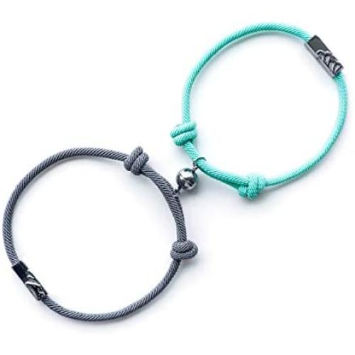 Lifetica Magnetic Bracelets For Couples - Jewelry Gifts Set For Couple Bestfriend Girlfriend Boyfriend Women Men - Mutual Attraction Relationship Matching Friendship Rope - Great Valentines Day Gift