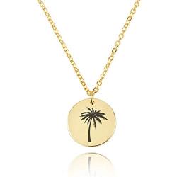 Palm Tree Necklace Tiny Pendant Nature Lover Jewely Dainty Charm Gift Ideas