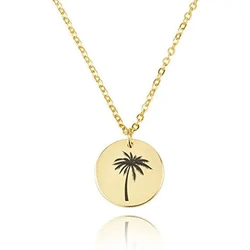 Palm Tree Necklace Tiny Pendant Nature Lover Jewely Dainty Charm Gift Ideas Palm Tree Necklace Tiny Pendant Nature Lover Jewely Dainty Charm Gift Ideas