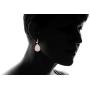 Barzel 18K Rose Gold Plated or White Gold Plated Pave Cubic Zirconia Teardrop Dangling Earrings
