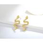 Vivid Snake Earrings Women 18K Gold Plated Stainless Steel Dangle Earring Gold Snake Stud Earrings for Women Large