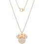 Disney Minnie Mouse Jewelry for Women, Pink Gold Plated Sterling Silver Cubic Zirconia Necklace, 18'' Chain