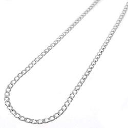 Authentic Solid Sterling Silver Cuban Curb Link .925 Rhodium Necklace Chains 2MM - 8.5MM, 16'' - 30'', Silver Chain for Men & Women, Made In Italy, Next Level Jewelry