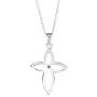 Dicksons Mustard Seed Petal Cross Pendant Womens 20 Inch Silver Plated Everyday Necklace in Jewelry Gift Box