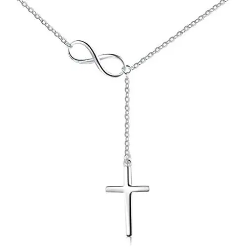 925 Sterling Silver Cross Style Pendant Religious Necklace