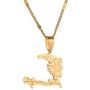 Yidan The Republic of Haiti Map Pendant Necklace Chain Port-AU-Prince Map Jewelry