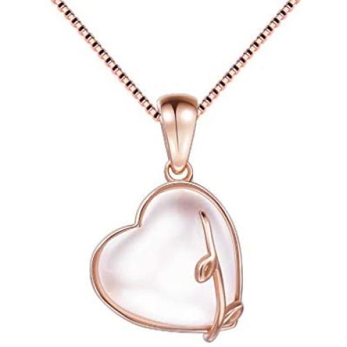 Aurora Tears 925 Sterling Silver Heart Pendant Women Love Necklace Crystal Cubic Zirconia Jewelry Mom/Girlfriend Present Girls Dating Gift