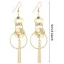 ZRosse 2 Pairs Floral rhinestone Long Earrings Pendientes Jewelry Round Dangle Earrings For Women Gold Color Fashion