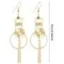 ZRosse 2 Pairs Floral rhinestone Long Earrings Pendientes Jewelry Round Dangle Earrings For Women Gold Color Fashion
