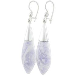 NOVICA Jade .925 Sterling Silver Dangle Earrings Maya Lance of Twilight