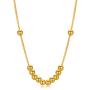 18K Gold Satellite Beads Necklace for Women, Yellow Gold Bead ball Choker Necklace Italian Wheat Chain Jewelry Birthday Gifts for Her, Wife, Mom, Girl 16''+1''
