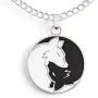 Wolf Ying Yang Necklace – Friendship, Love, and Balance Pendant – Cute Silver Charm with Message Card