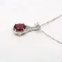 JYX Gemstone Jewellery Garnet Pendant Genuine 925 Sterling Silver Chain 7×9mm Oval Garnet Pendant Necklace for Women Girls