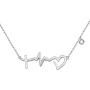 S925 Sterling Silver Faith Hope Love Cross Lifeline Heart Pendant Necklace Christian Jewelry Gifts for Women,18'' + 2''