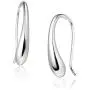 Big Apple Hoops - High Polish Sterling Silver Classic Hollow Puffed Teardrop Threader Dangle Earrings Made from Genuine Solid 925 Sterling Silver in 3 Color Silver, Gold, Rose for Men, Teens, Women