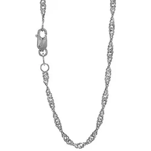 14K Yellow or White Gold 1.50mm Shiny Classic Singapore Chain Necklace for Pendants and Charms with Lobster-Claw Clasp (16'' 18'' 20'' or 24 inch) 14K Yellow or White Gold 1.50mm Shiny Classic Singapore Chain Necklace for Pendants and Charms with Lobster-Claw Clasp (16'' 18'' 20'' or 24 inch)