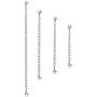Set of 4 Stainless Steel Chain Link Extenders for Pendant Necklace Bracelet Anklet (2-6 Inches)