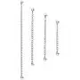 Set of 4 Stainless Steel Chain Link Extenders for Pendant Necklace Bracelet Anklet (2-6 Inches)