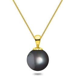 Black Japanese AAAA 6-13.5mm Freshwater Cultured Pearl Pendant Necklace 16''/18'' Solitaire Necklace Pendant - Orien Jewelry