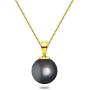 Black Japanese AAAA 6-13.5mm Freshwater Cultured Pearl Pendant Necklace 16''/18'' Solitaire Necklace Pendant - Orien Jewelry