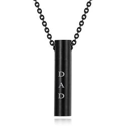 Molike Mom Dad Stainless Steel Urn Necklaces for Women Men Cremation Pendant Necklace for Memorial Ashes