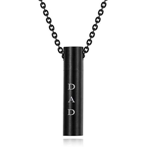 Molike Mom Dad Stainless Steel Urn Necklaces for Women Men Cremation Pendant Necklace for Memorial Ashes