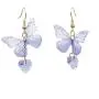 KaFu Bohemia Lightweight Unique Butterfly Wing Earrings Chiffon Fabric Dragonfly Wing Heart Gem Earrings for Women Girls Vacations Gifts