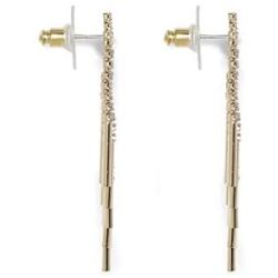 Vince Camuto Pave Mesh and Bar Earrings, goldtone/crystal, medium (VJ-404484)